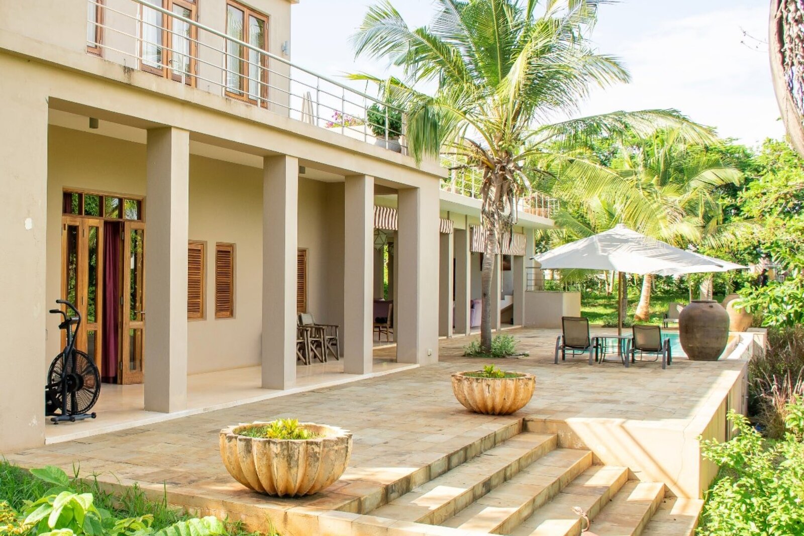 A villa terrace overlooking the golf course at Vipingo Ridge