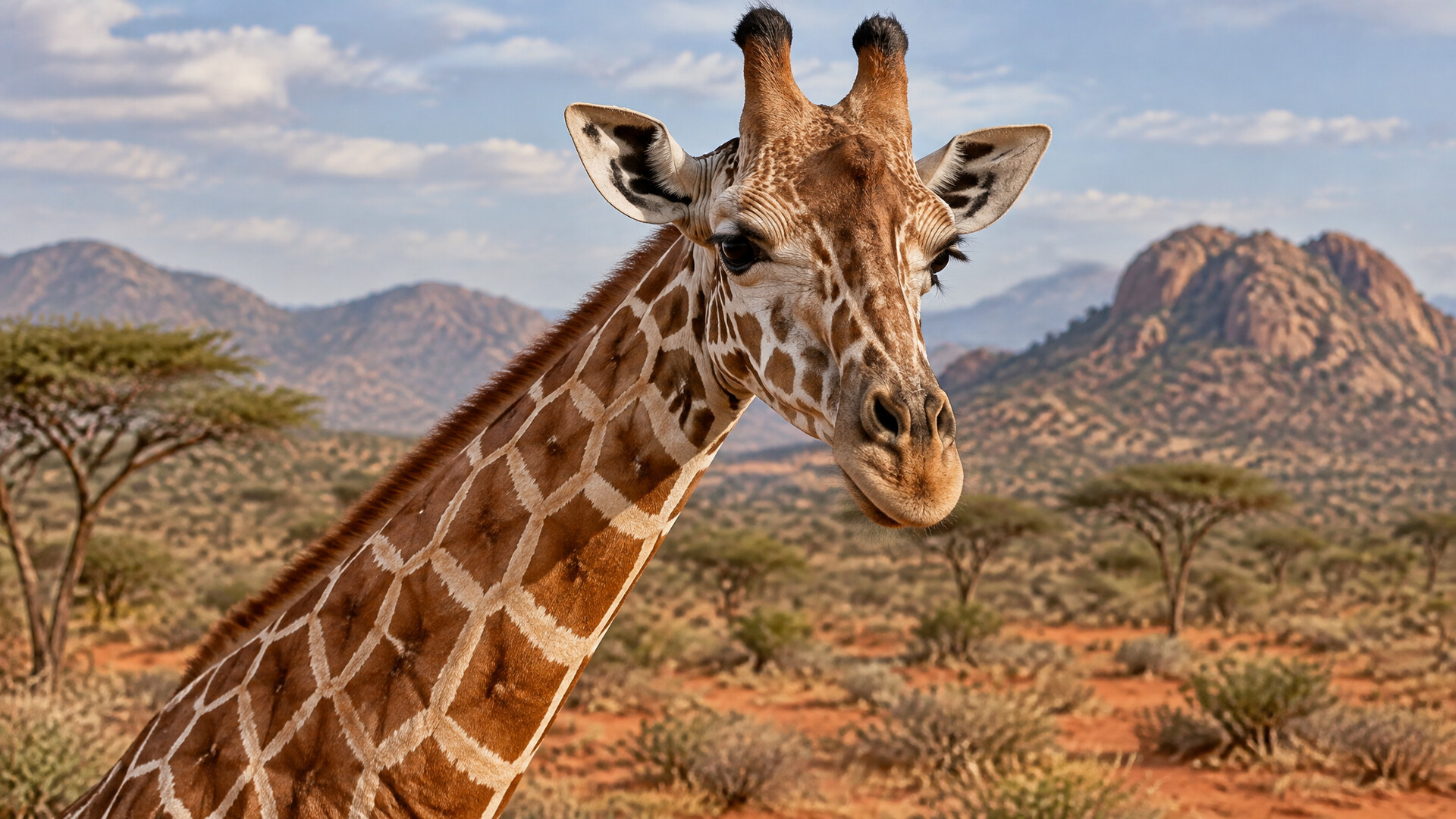 Reticulated giraffe in Samburu, one of Kenya's Special Five species