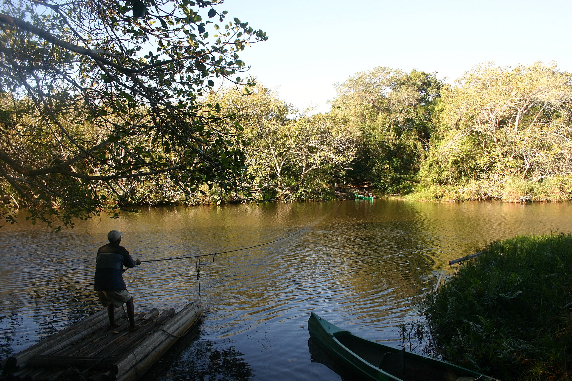 A reed-fringed lake in the Kosi Bay system in Maputaland