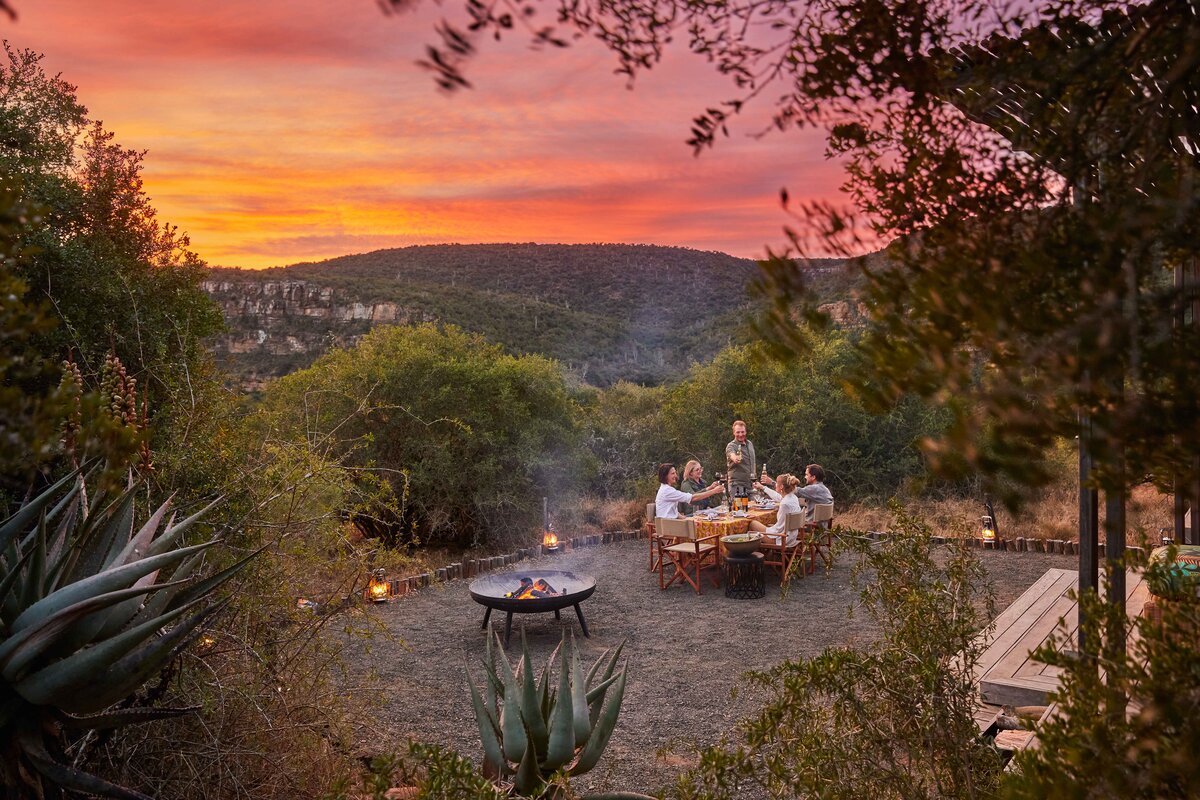 Boma fire dining under the stars at Kwandwe