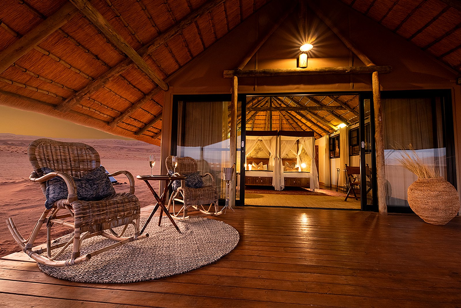 Desert villa at Kwessi Dunes scattered across the southern NamibRand plain