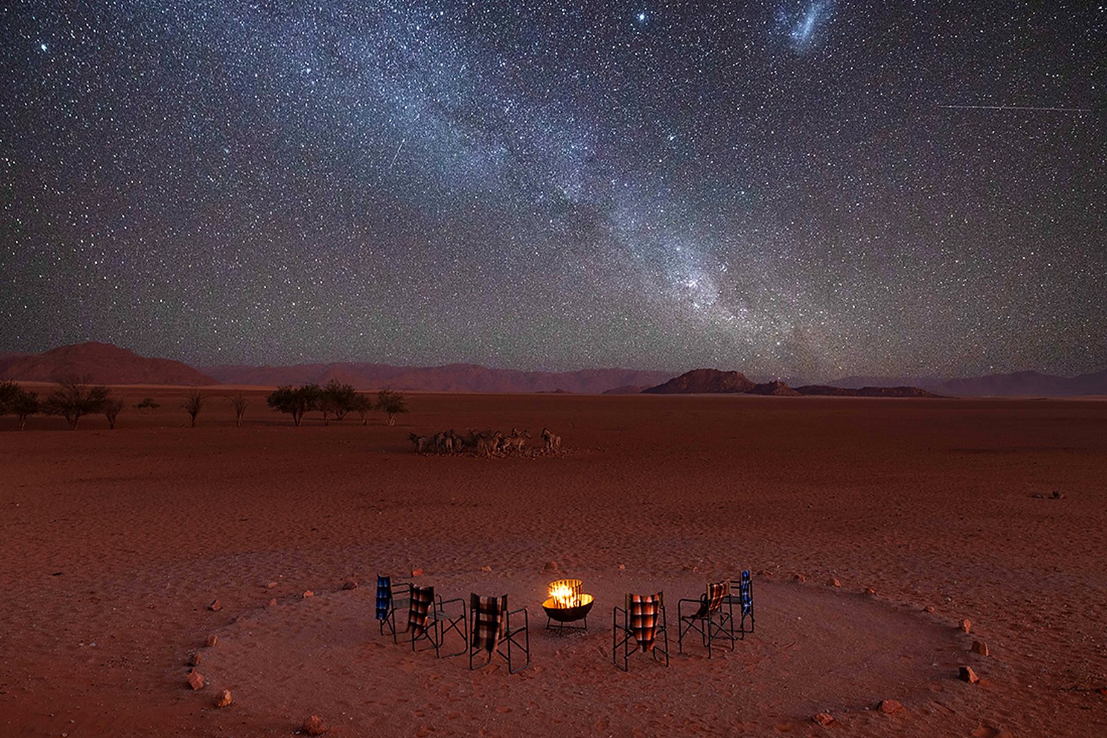 The Milky Way blazing over the dark-sky NamibRand Reserve at Kwessi Dunes