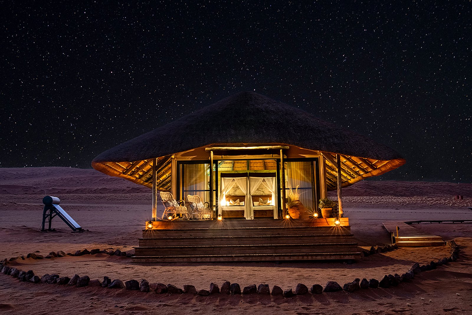 Star-gazing sky-room deck for sleeping under the stars at Kwessi Dunes