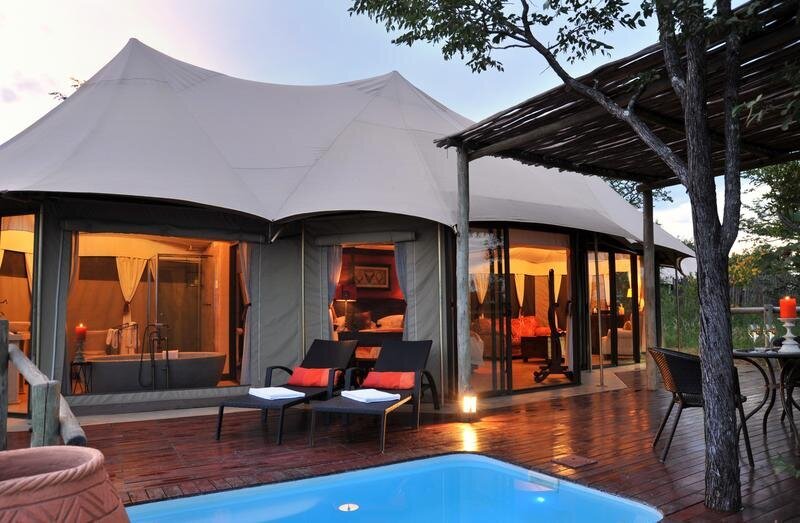 The Elephant Camp luxury tent near Victoria Falls