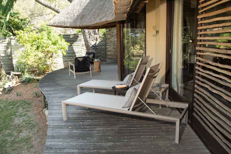 A private suite deck at Makanyi Lodge in the Timbavati, Greater Kruger, South Africa