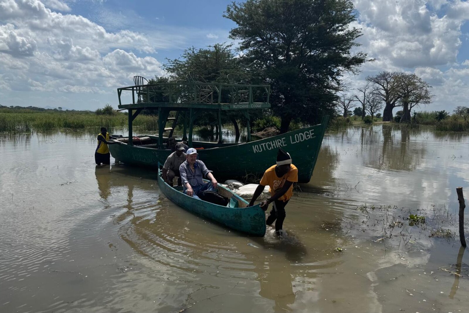 A boat safari drifting along the Shire River in Liwonde National Park