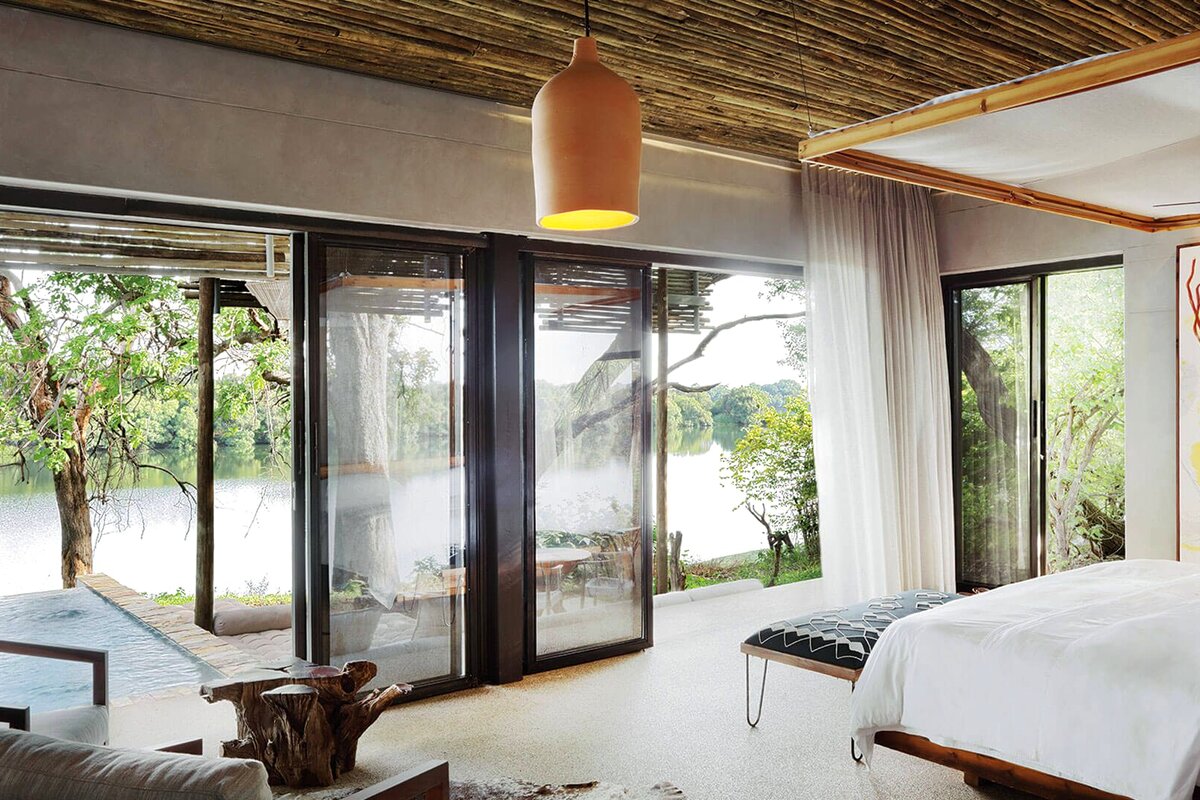 Matetsi River House riverside suite on the Zambezi near Victoria Falls
