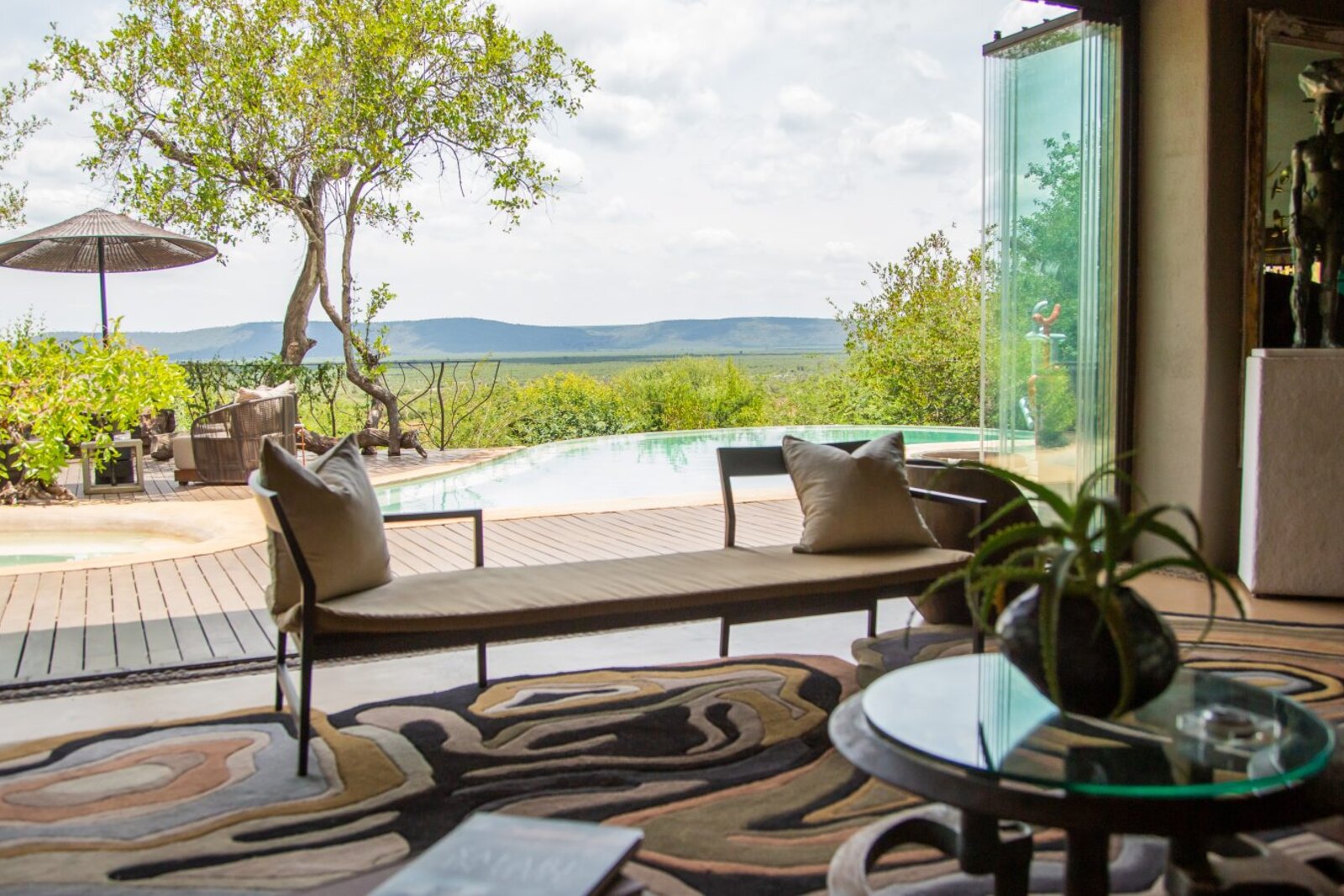 Molori Safari Lodge deck opening onto the savannah