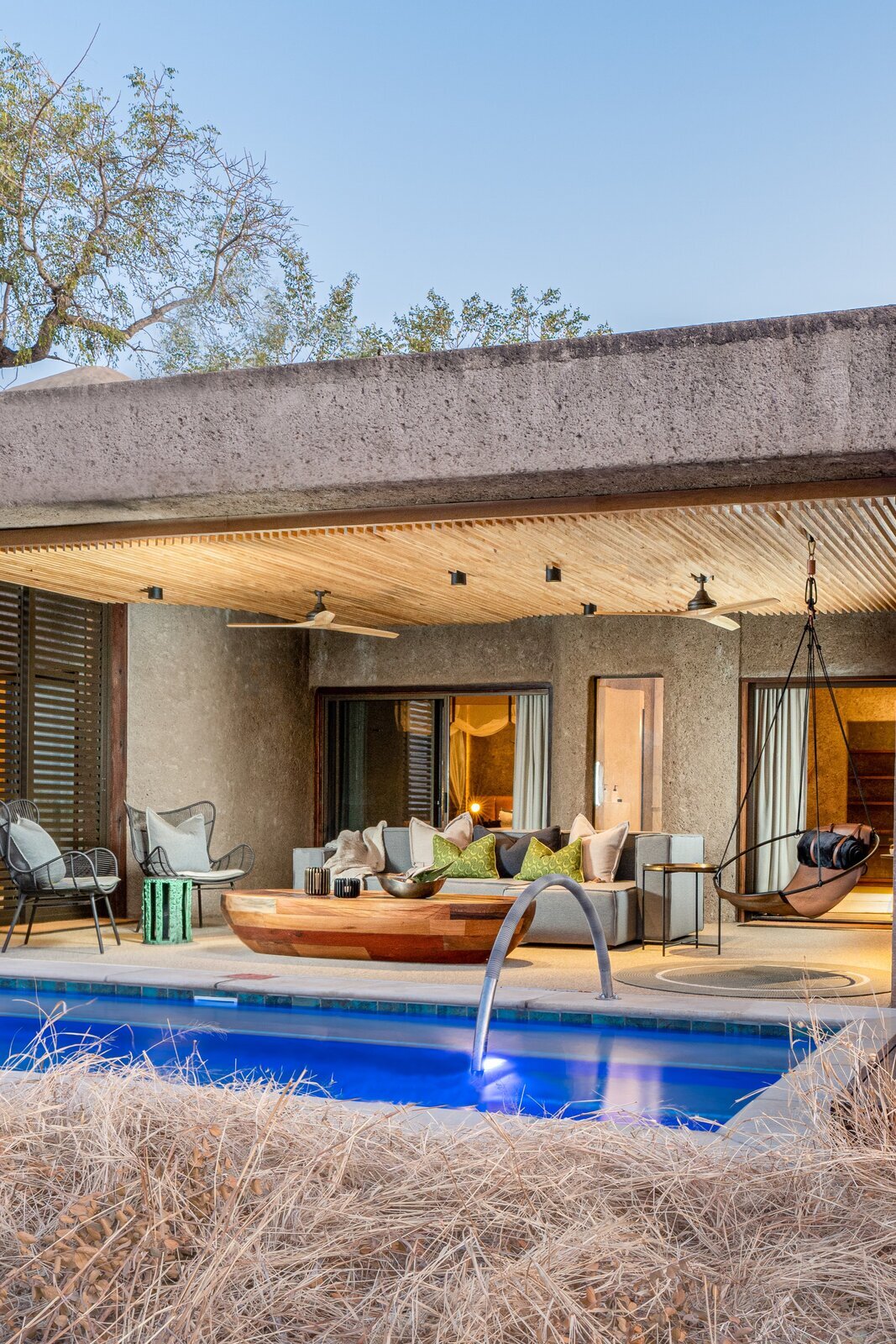 A suite with a private plunge pool at Sabi Sabi Earth Lodge on a luxury couples safari