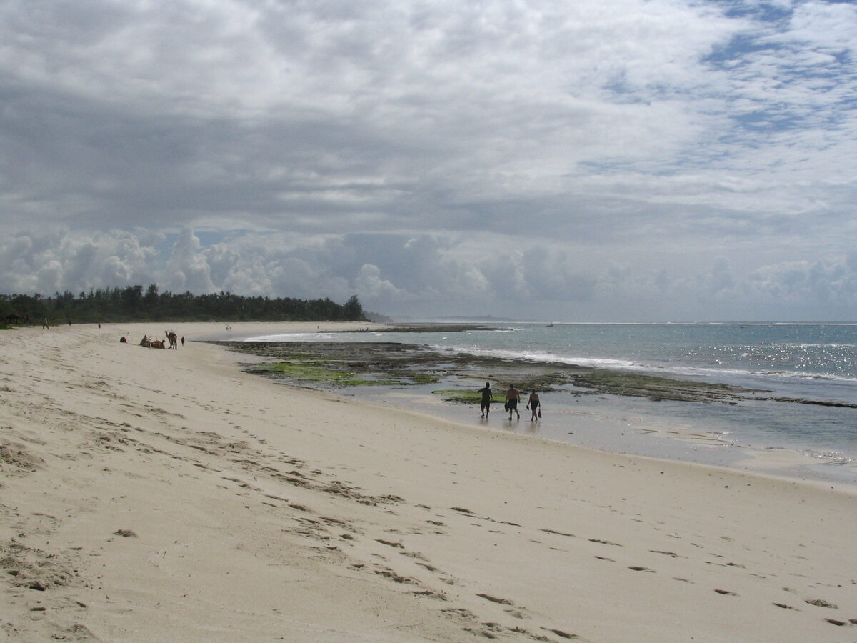 Diani Beach white sand and Indian Ocean near Neptune Village Beach Resort Kenya
