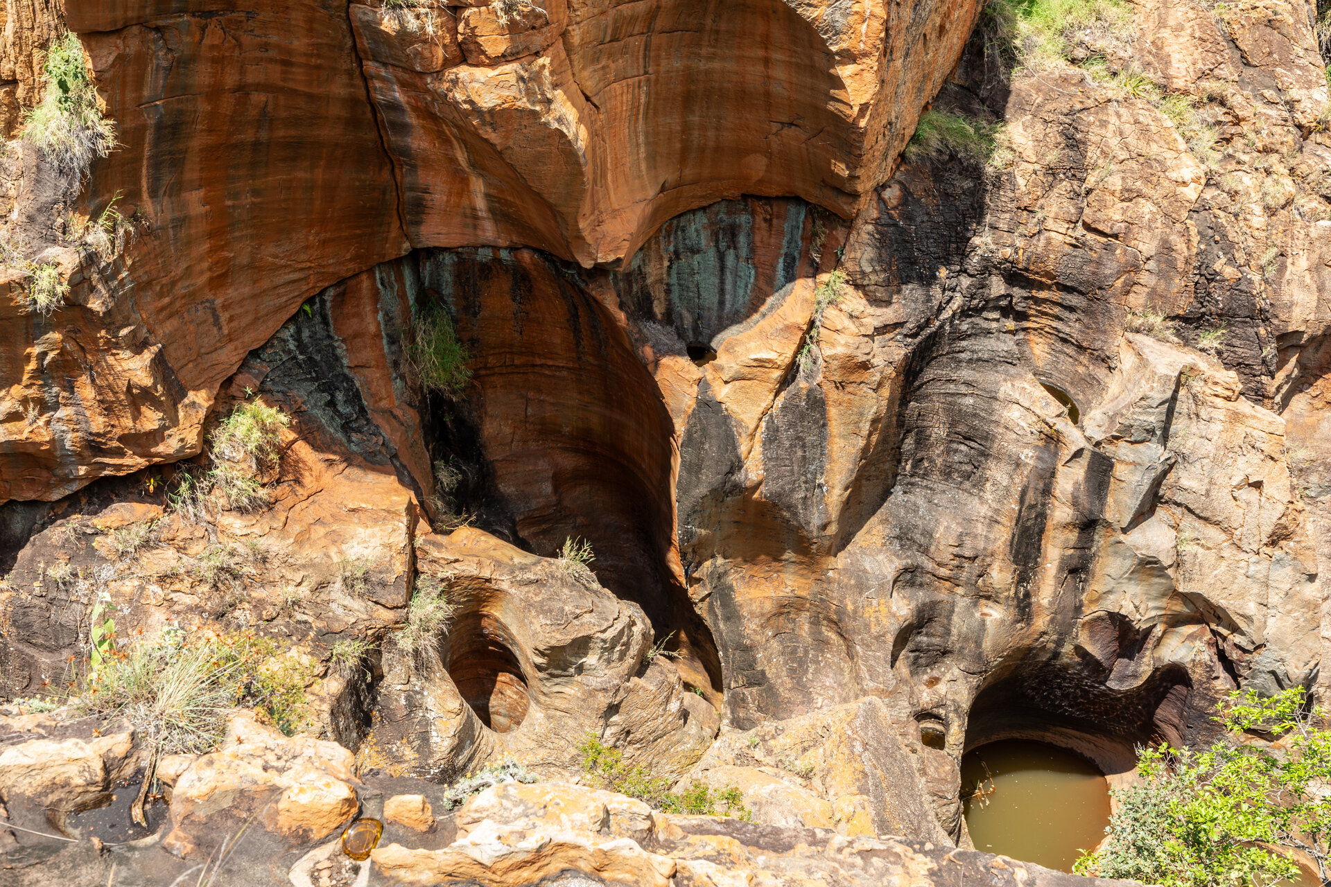 The swirling rock potholes of Bourke's Luck on the Blyde River