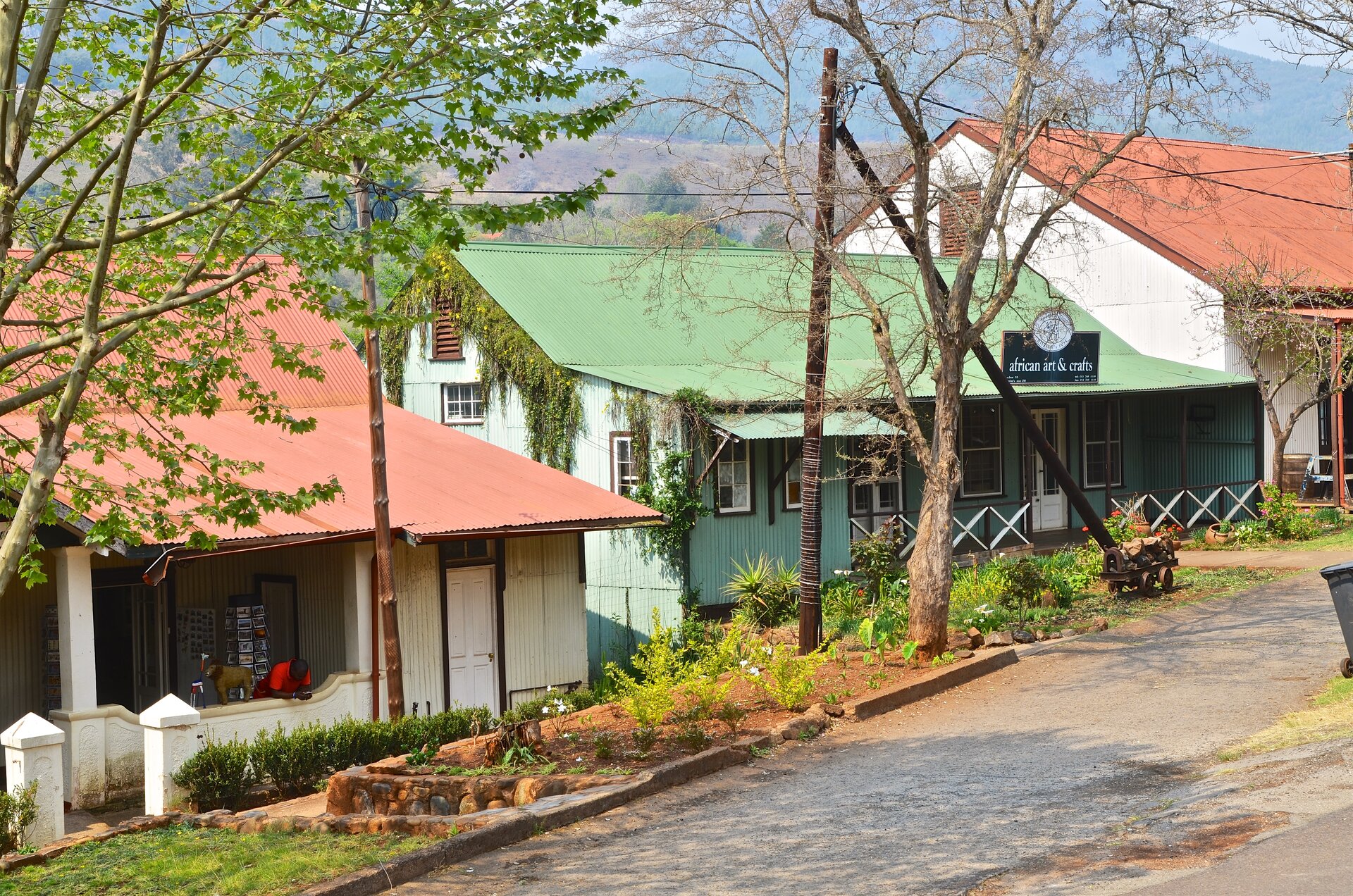 Historic tin-roofed street in the Pilgrim's Rest gold town