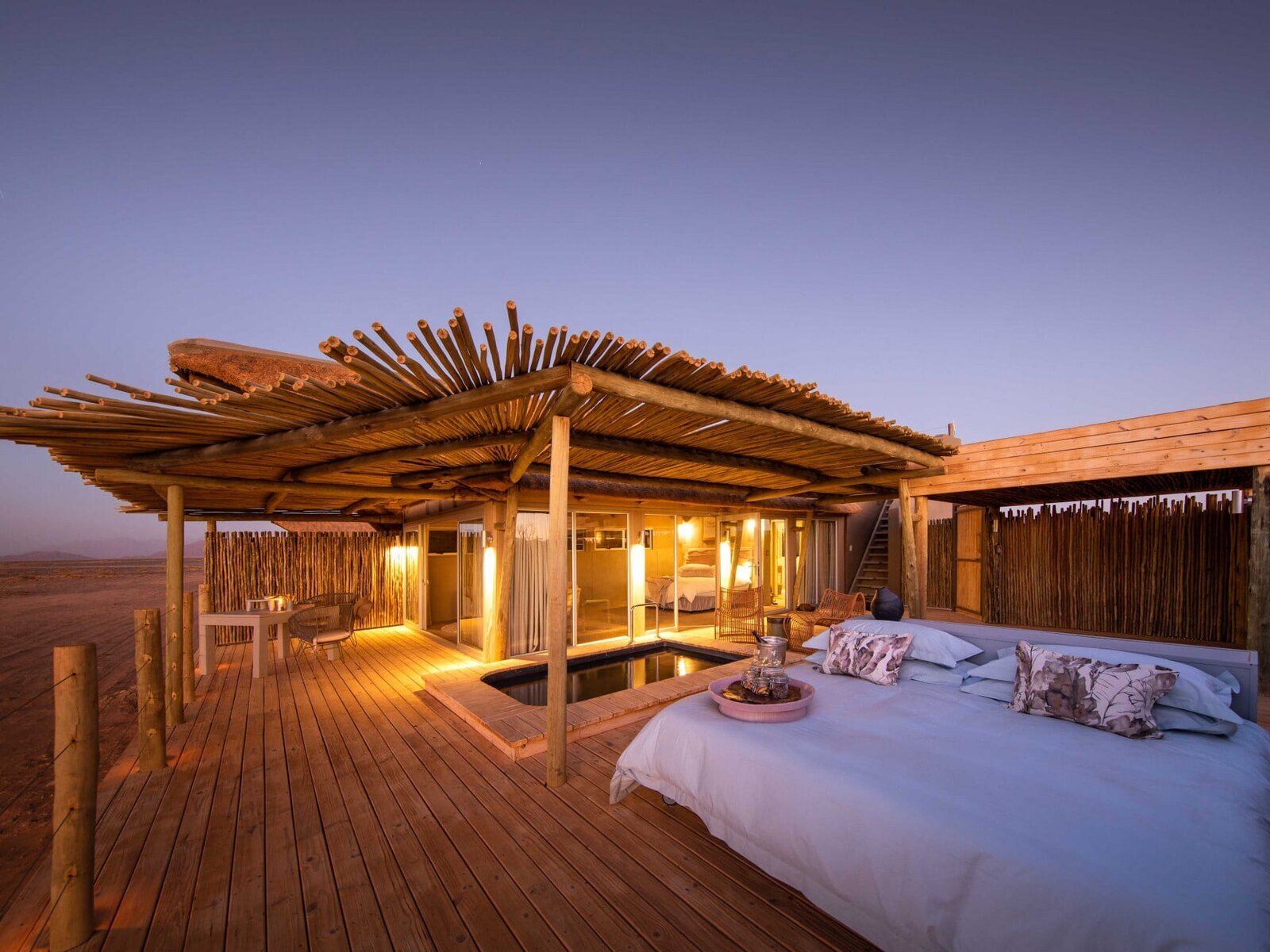 A luxury desert suite with a plunge pool overlooking the Namib