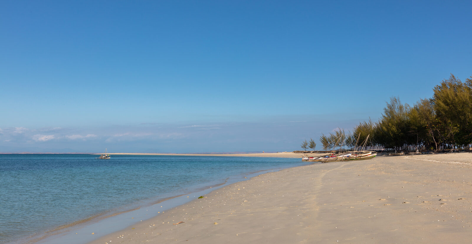 White sand and turquoise water on a Nosy Be beach, Madagascar