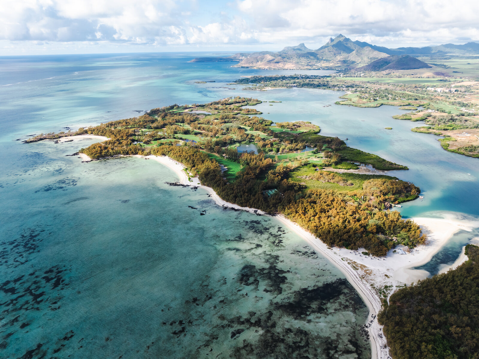 Île aux Cerfs island in the lagoon off the east coast of Mauritius