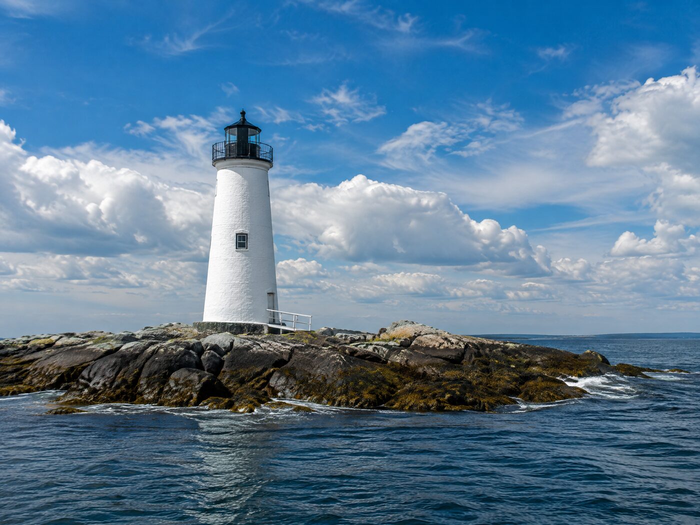 Lighthouse on the Robben Island shoreline