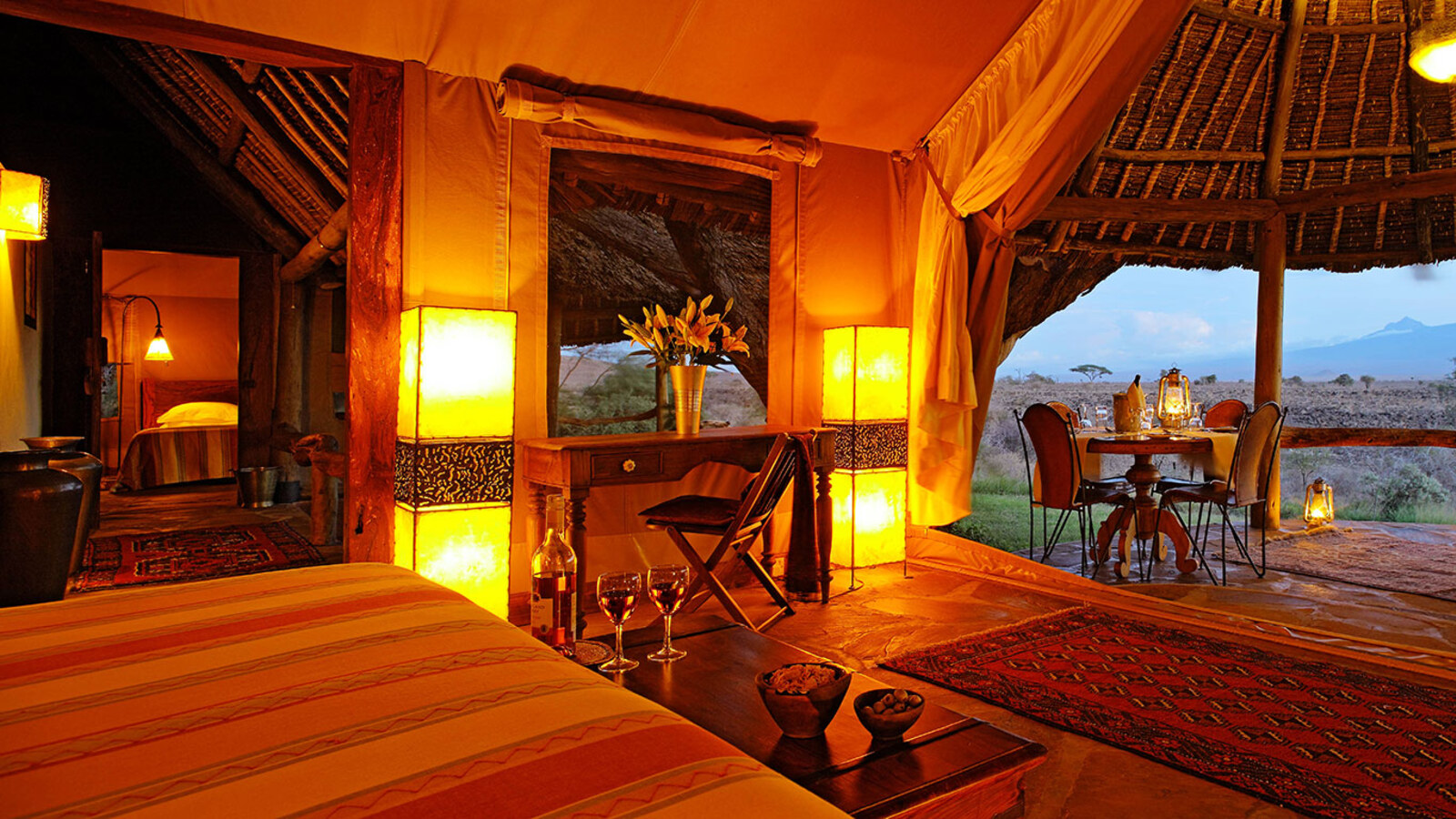Tortilis Camp Family Tent double bedroom