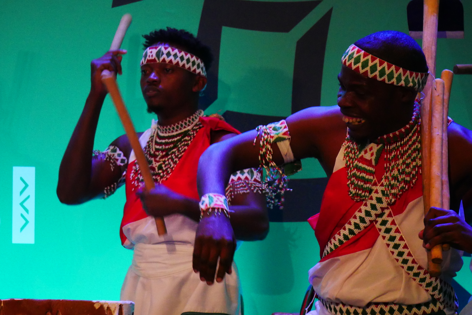 The Royal Drummers of Burundi performing at Gishora