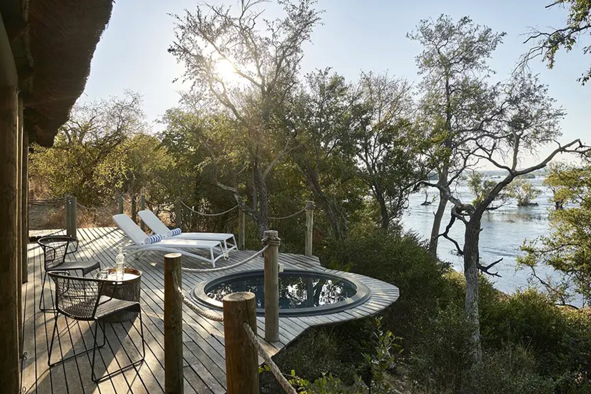 Victoria Falls River Lodge tented suite on the Zambezi River