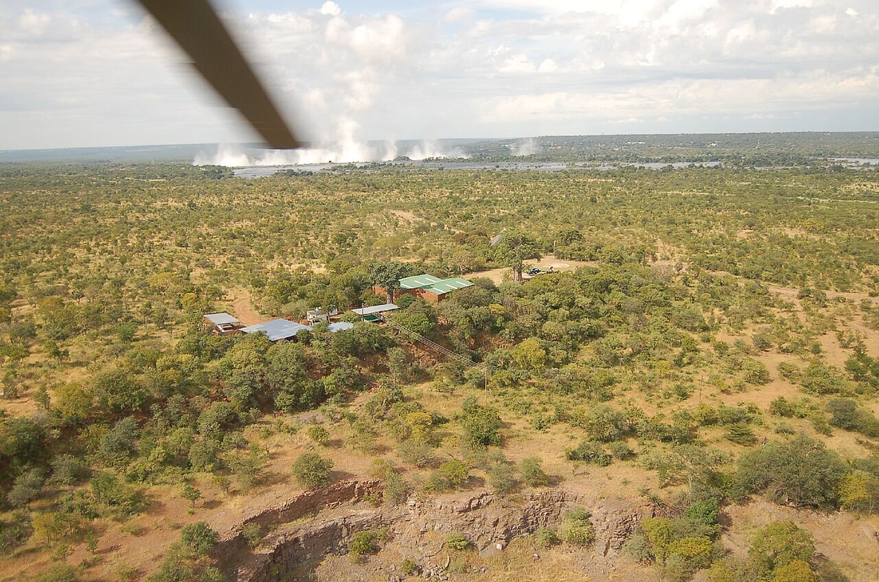The Victoria Falls Hotel overlooking the Zambezi gorge