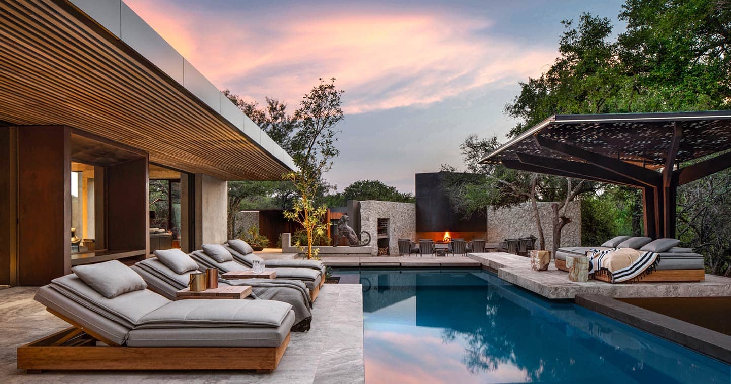 Cheetah Plains ultra-luxury safari lodge in the Sabi Sand at sunset