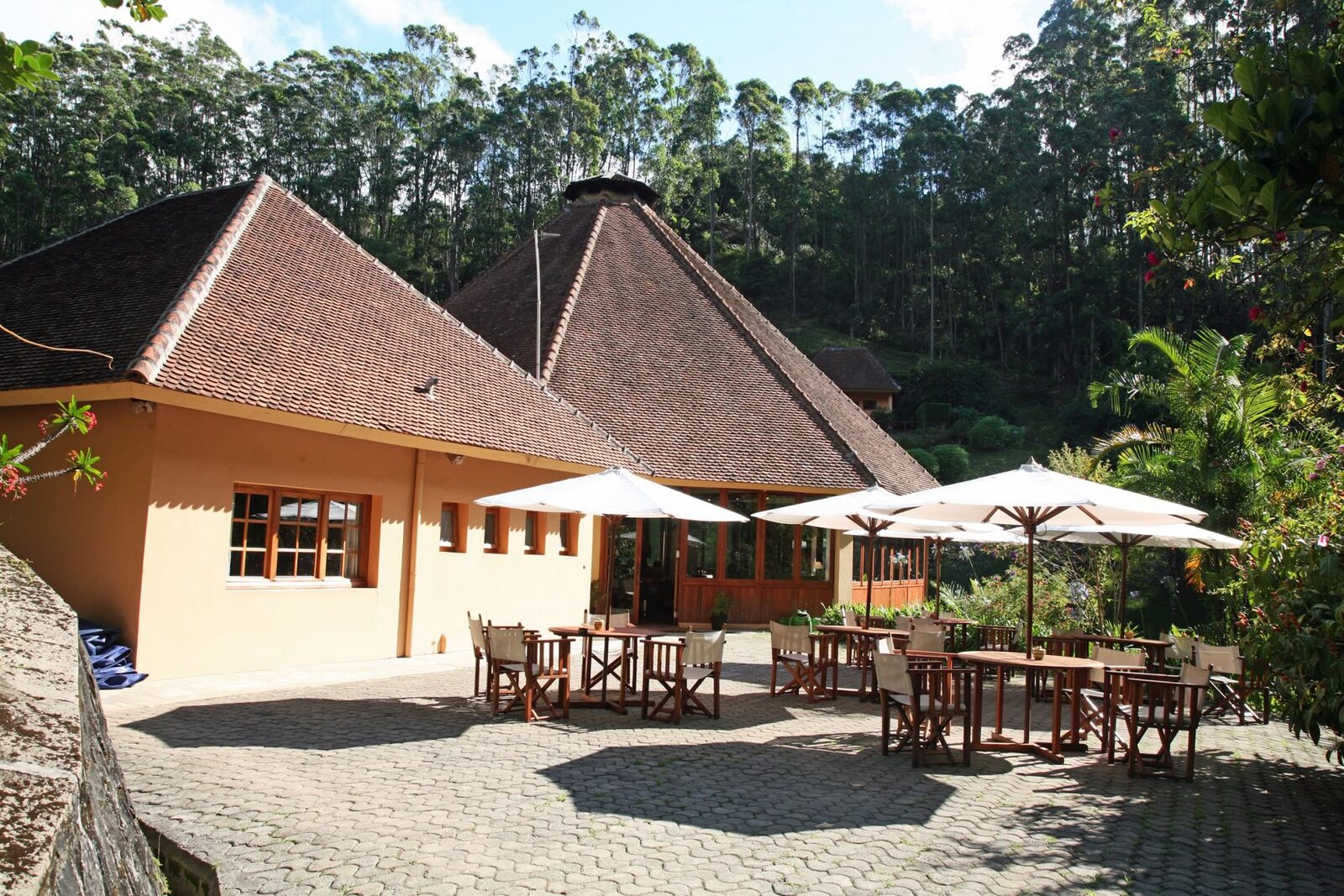 Lakeside bungalows at Vakona Forest Lodge, Andasibe, Madagascar