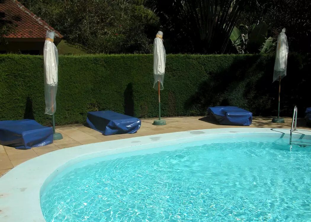 Swimming pool in the gardens at Vakona Forest Lodge, Andasibe