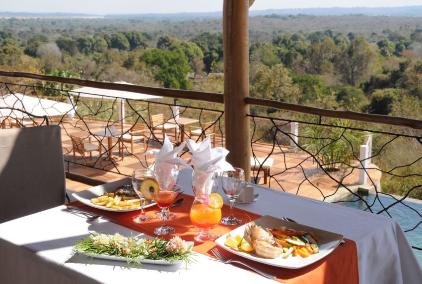 Open-air restaurant at Le Soleil des Tsingy boutique bush camp