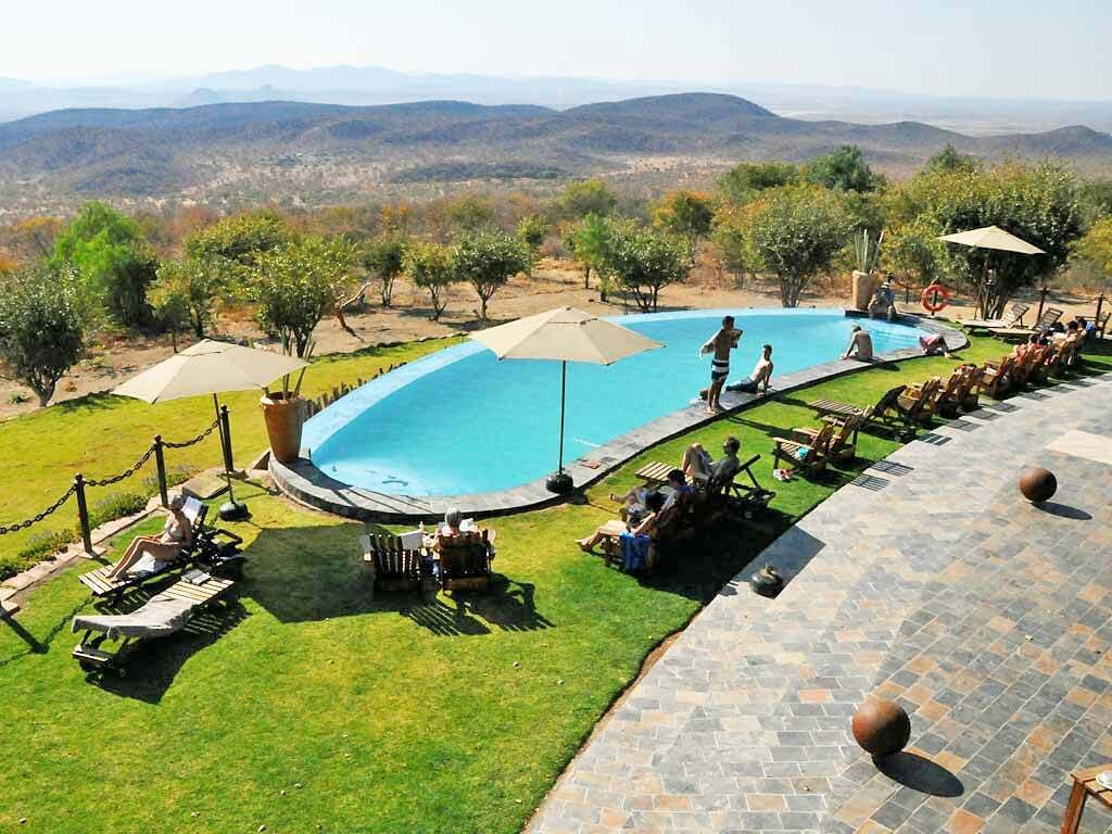 Hilltop setting of Opuwo Country Lodge above Kaokoland