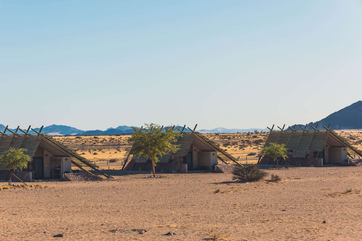 Row of desert-facing units at Desert Quiver Camp near Sossusvlei