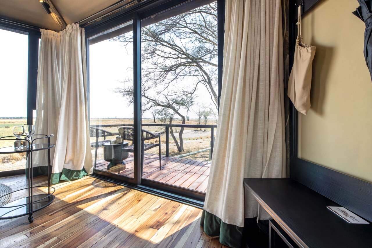 Guest room interior at Chobe River Camp, Zambezi Region