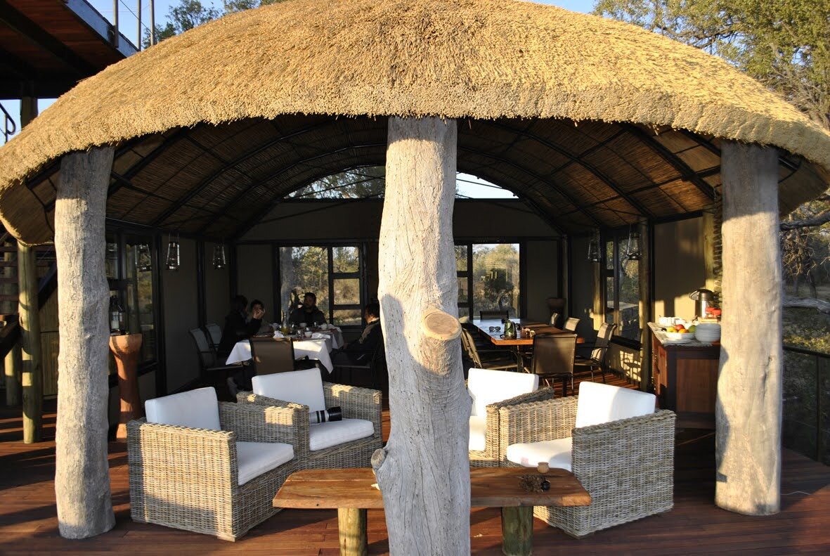 Riverside lounge deck at Nkasa Lupala Tented Lodge, near Nkasa Rupara National Park