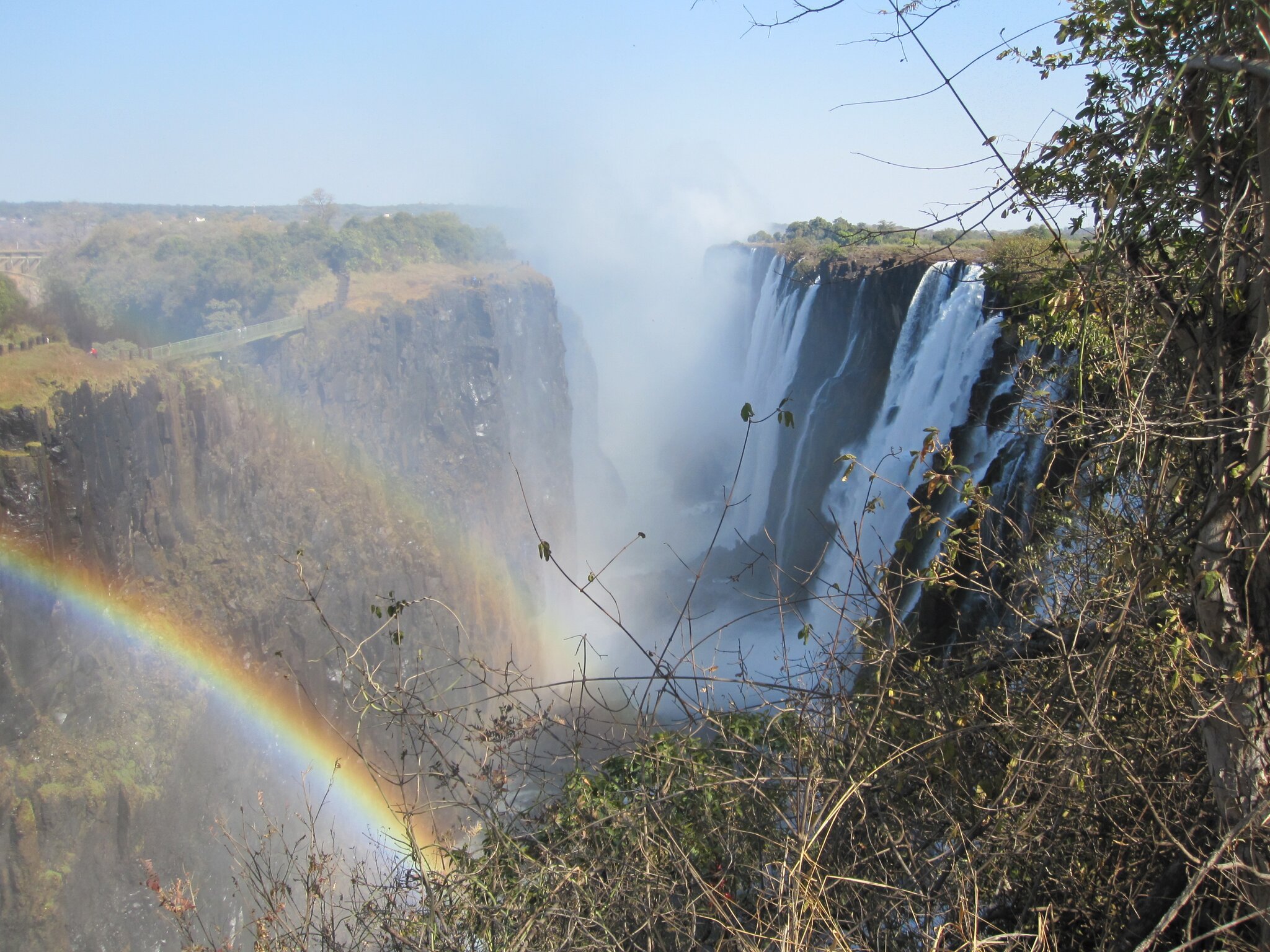 Rainbow in the mist of Victoria Falls, Zambia