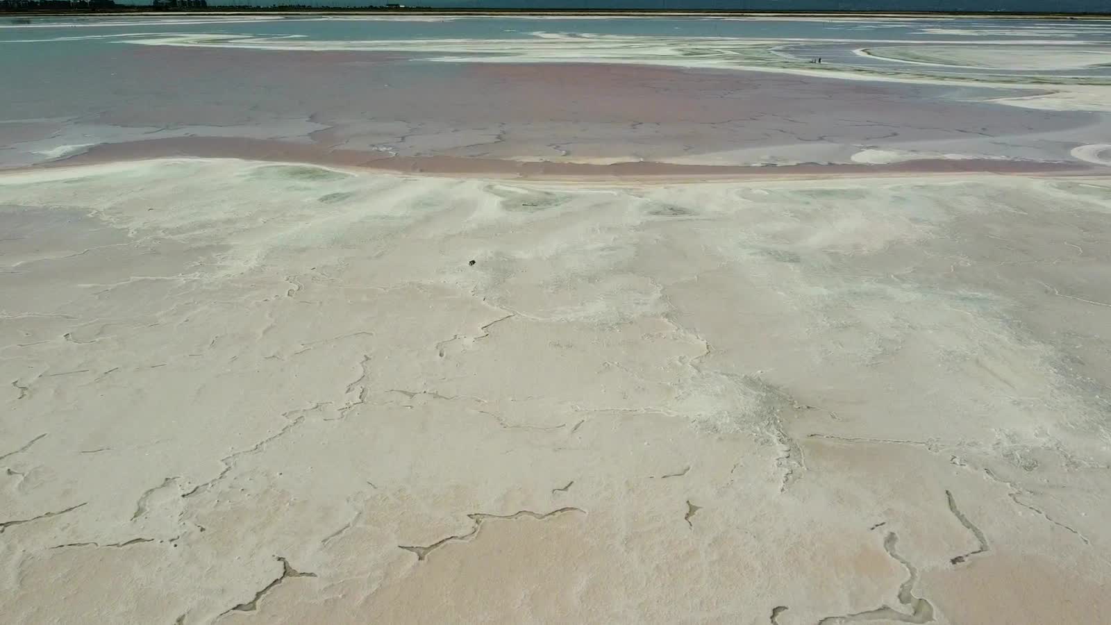Aerial view of the Makgadikgadi salt pans