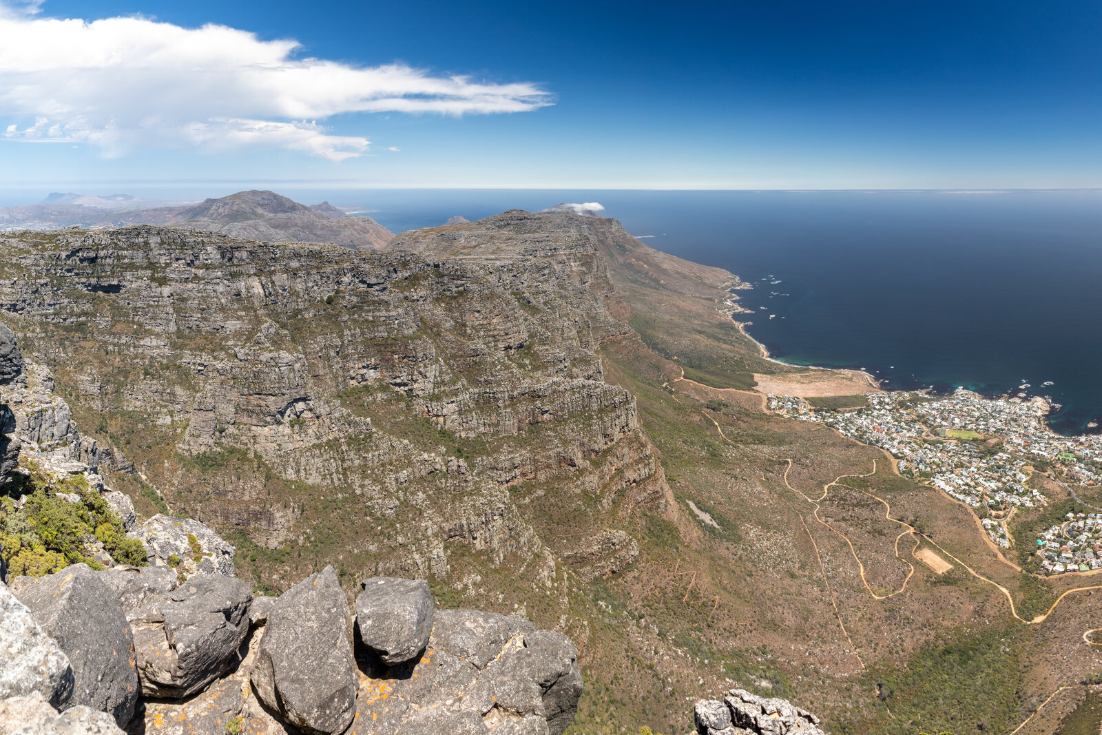 Aerial view of Table Mountain and Cape Town, the starting point of a 10-day Cape Town, Kruger and Victoria Falls safari