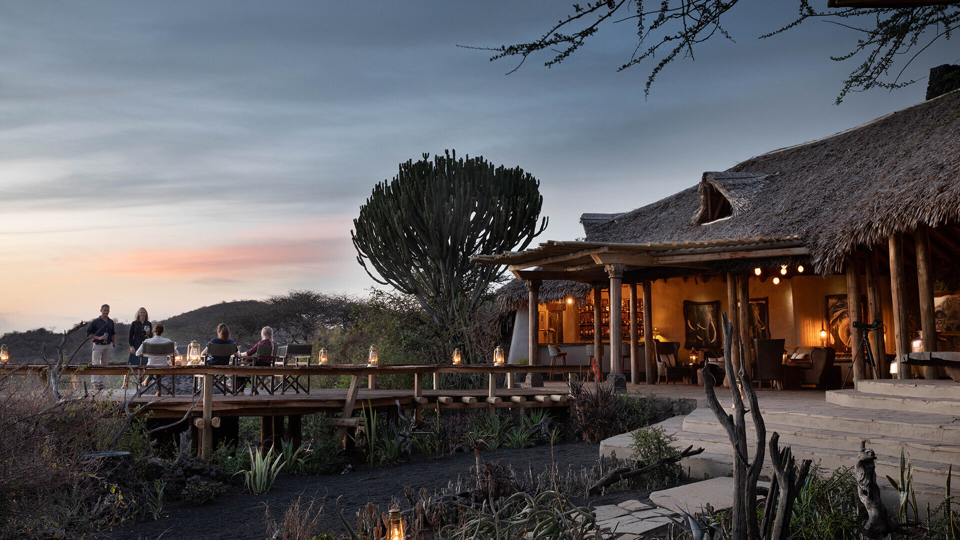 Safari camp at golden sunset in Kenya on an affordable Kenya safari package