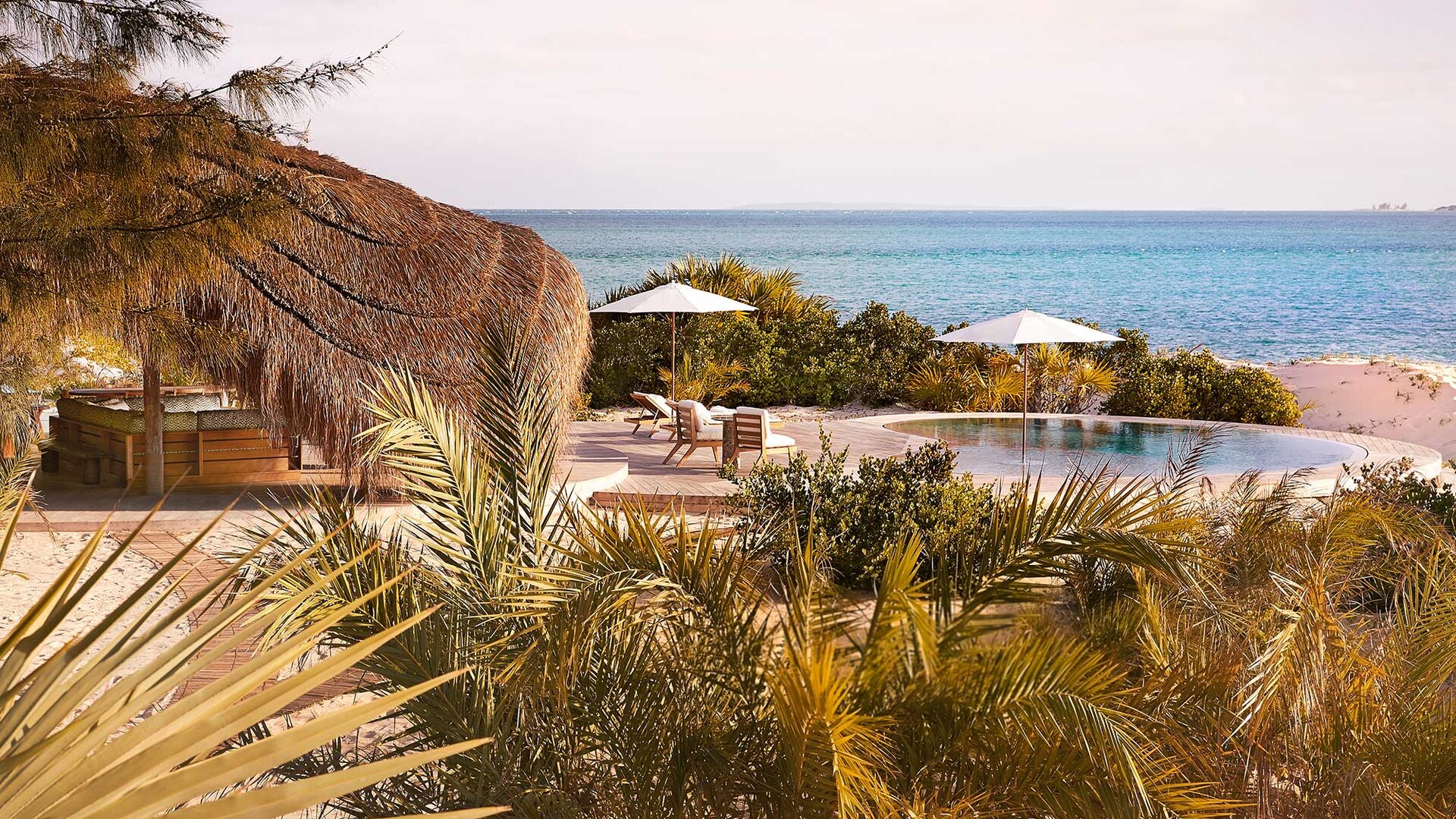 A Kisawa Sanctuary residence with private pool gazing over the turquoise Indian Ocean on Benguerra Island, Bazaruto Archipelago, Mozambique