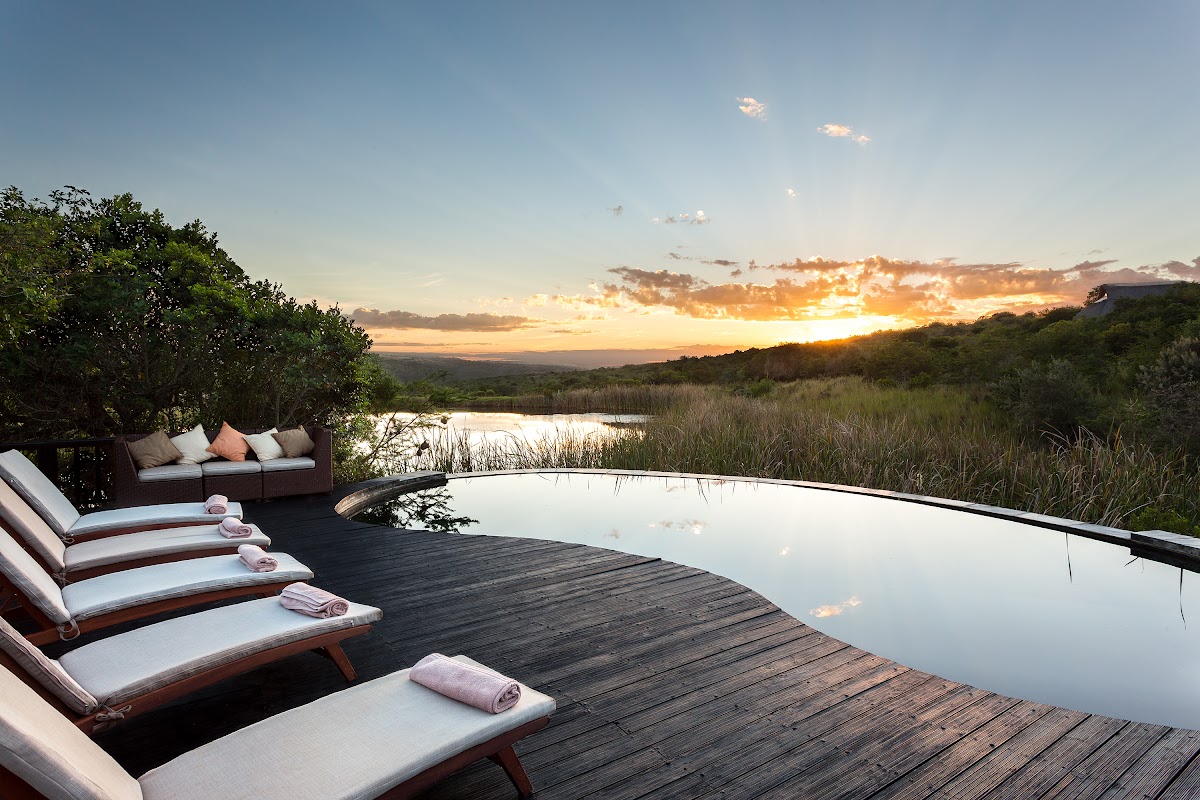 Kichaka Lodge suite with heated plunge pool at Lalibela Game Reserve in the Eastern Cape