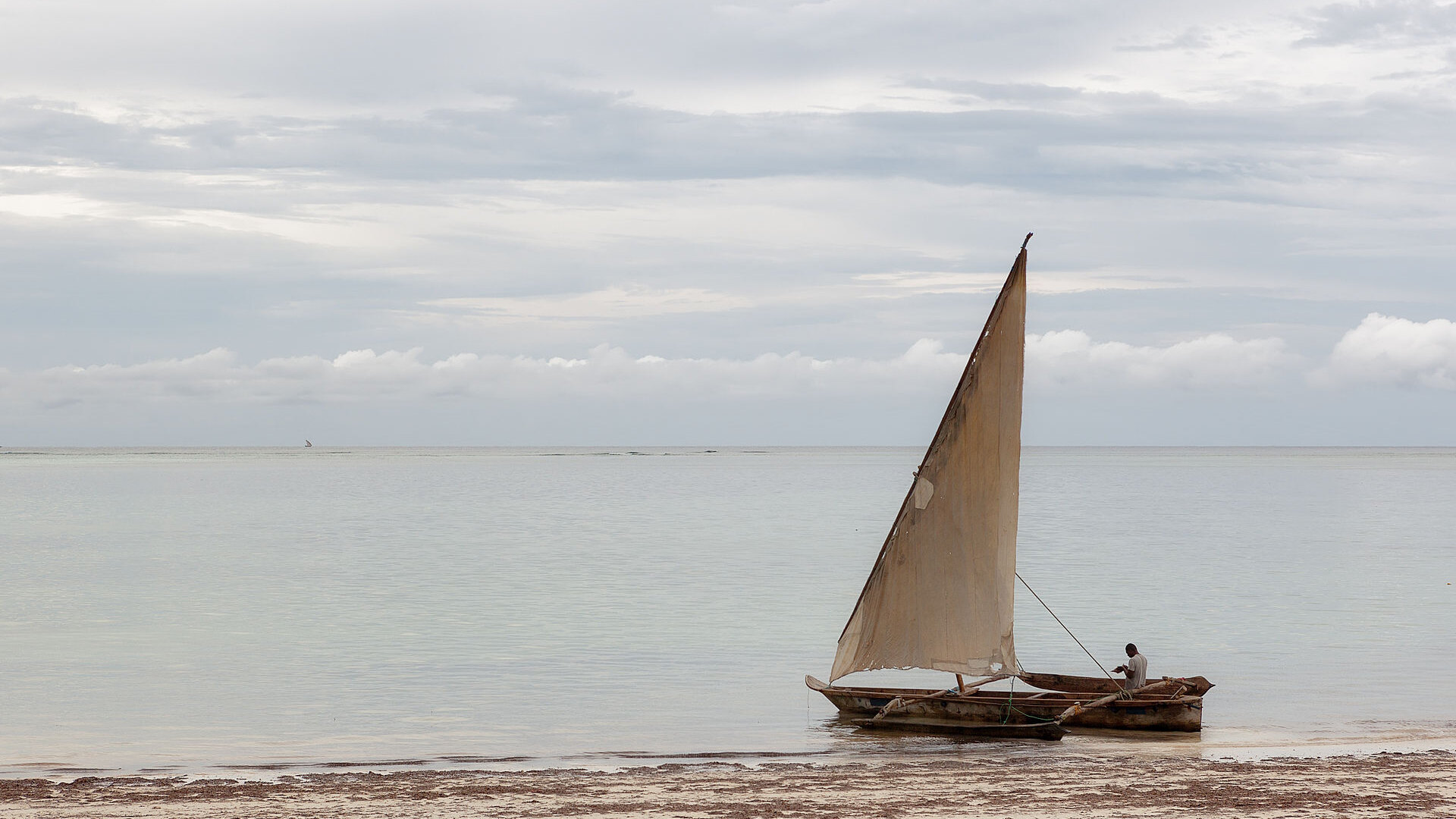 Turquoise Indian Ocean water and white sand beach, the idyllic finale to a Tanzania safari
