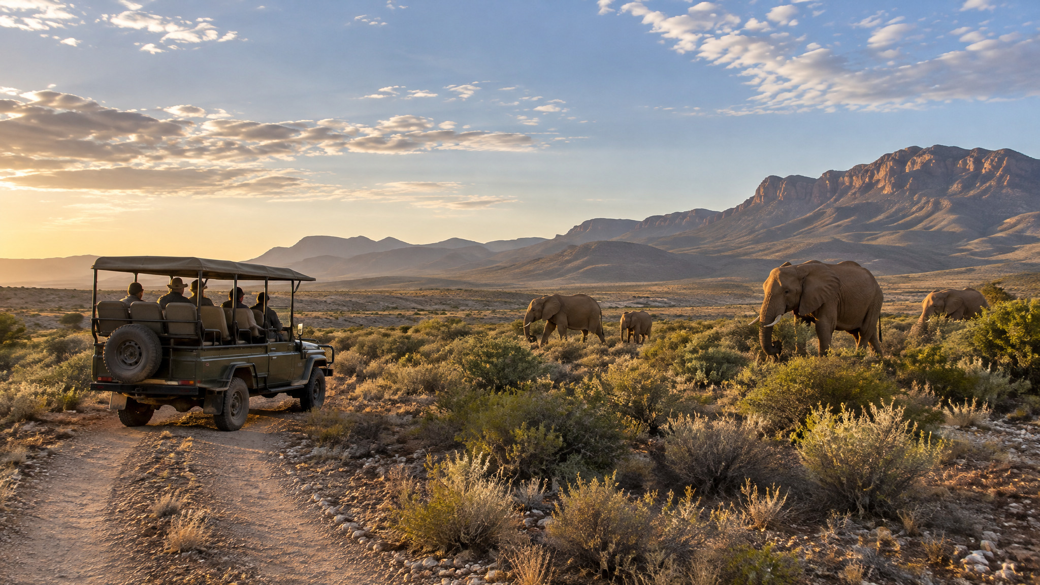 A game viewer among the wildlife on a malaria-free Karoo reserve near Cape Town — Top 10 Best Cape Town Safari Tours and Big Five Day Trips 2027 and 2028
