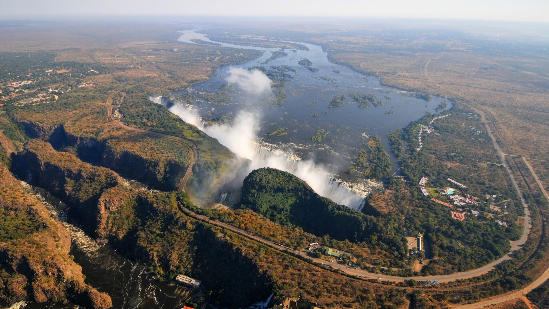 Aerial view of Victoria Falls on the ultimate Victoria Falls, Chobe and Okavango Delta safari package