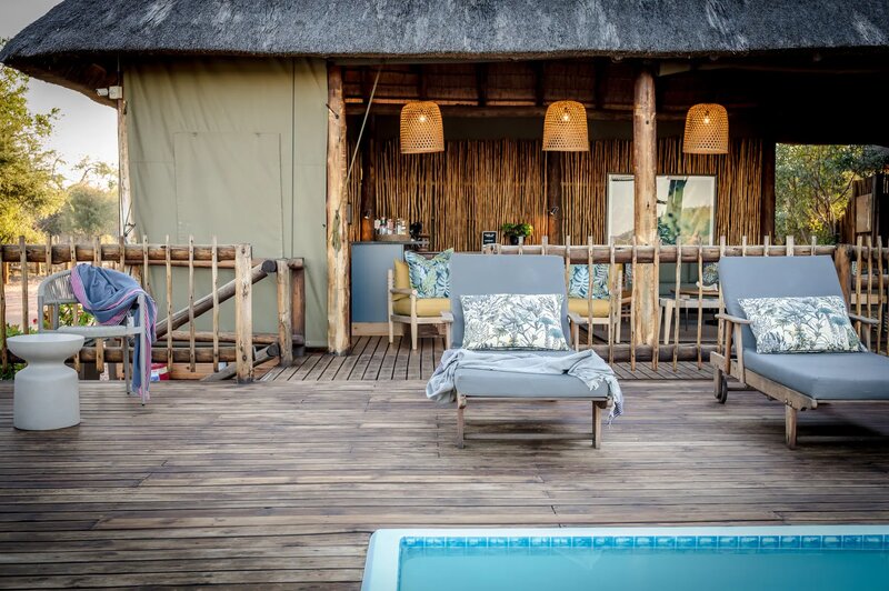 nThambo Tree Camp splash pool overlooking the Klaserie bush waterhole