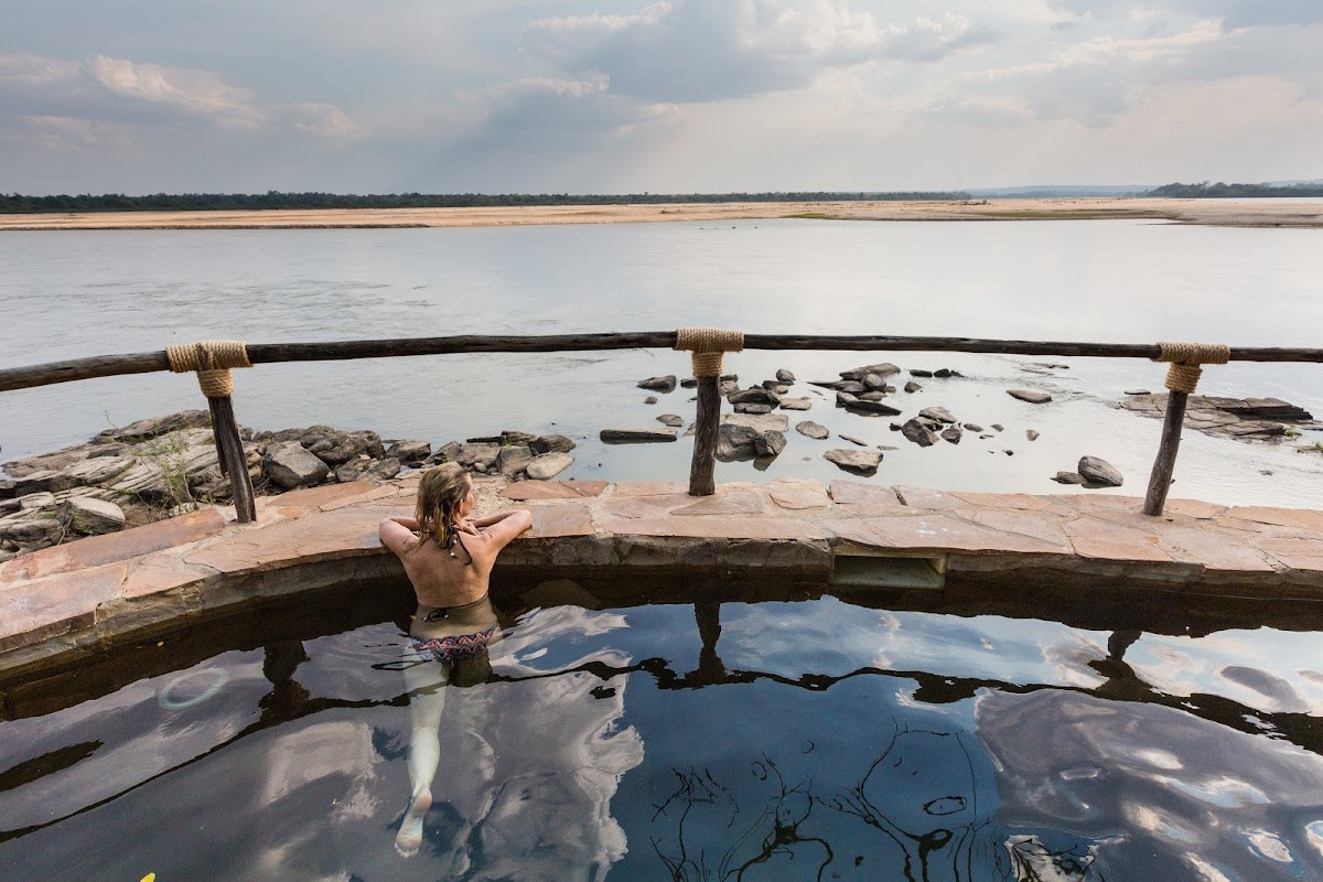 Sand Rivers Selous dining deck Rufiji River