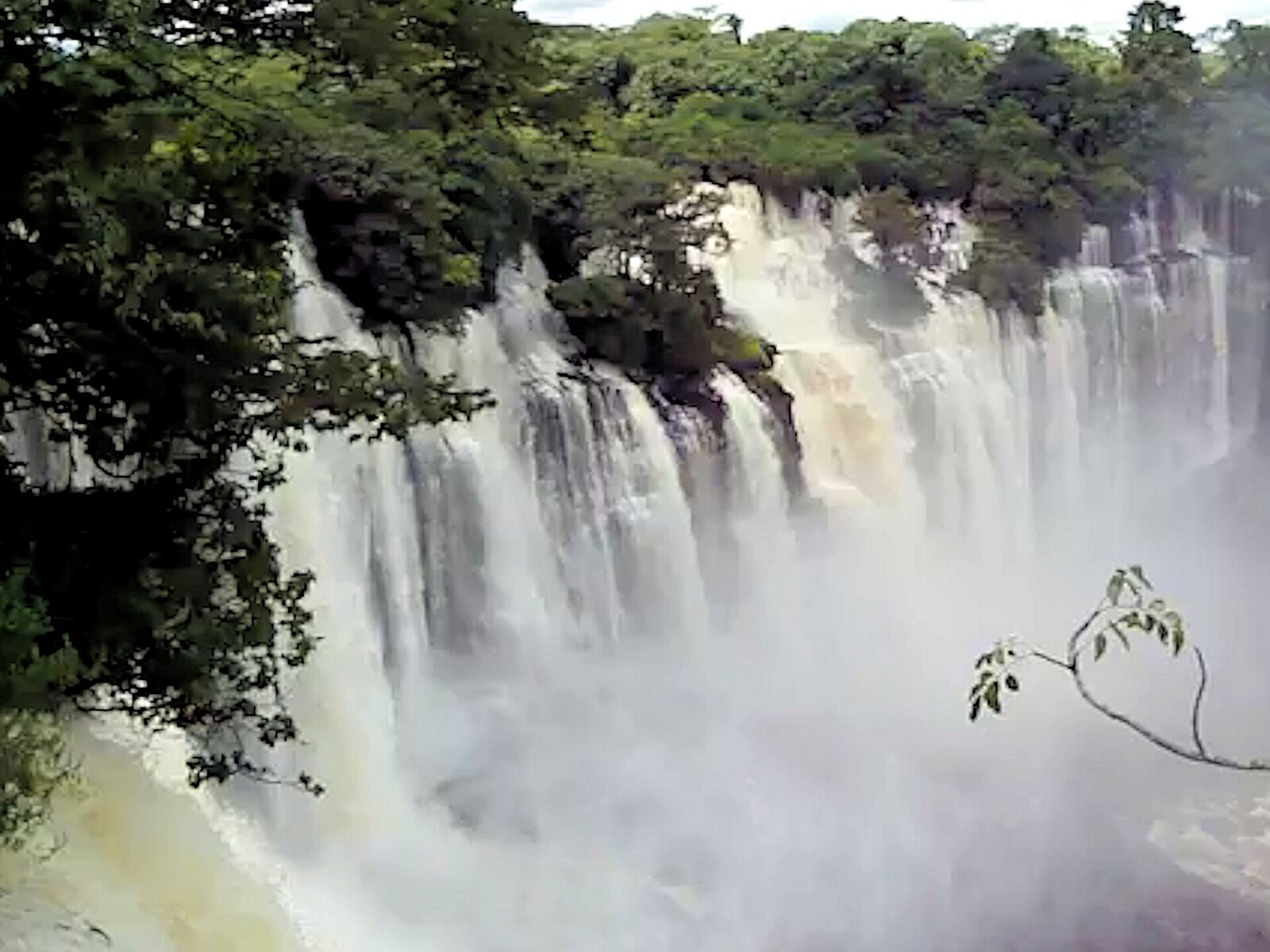 Kalandula Falls cascading 105 metres over a 400-metre wide rock face in Angola