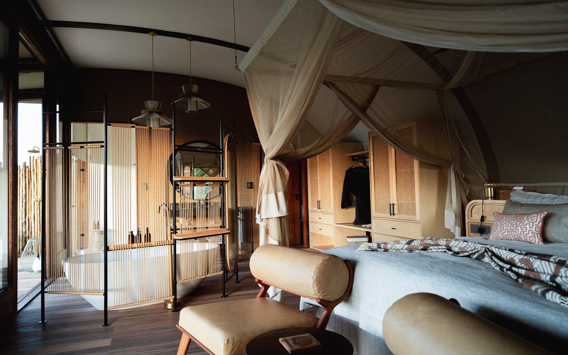 A remote luxury safari camp accessible only by light aircraft
