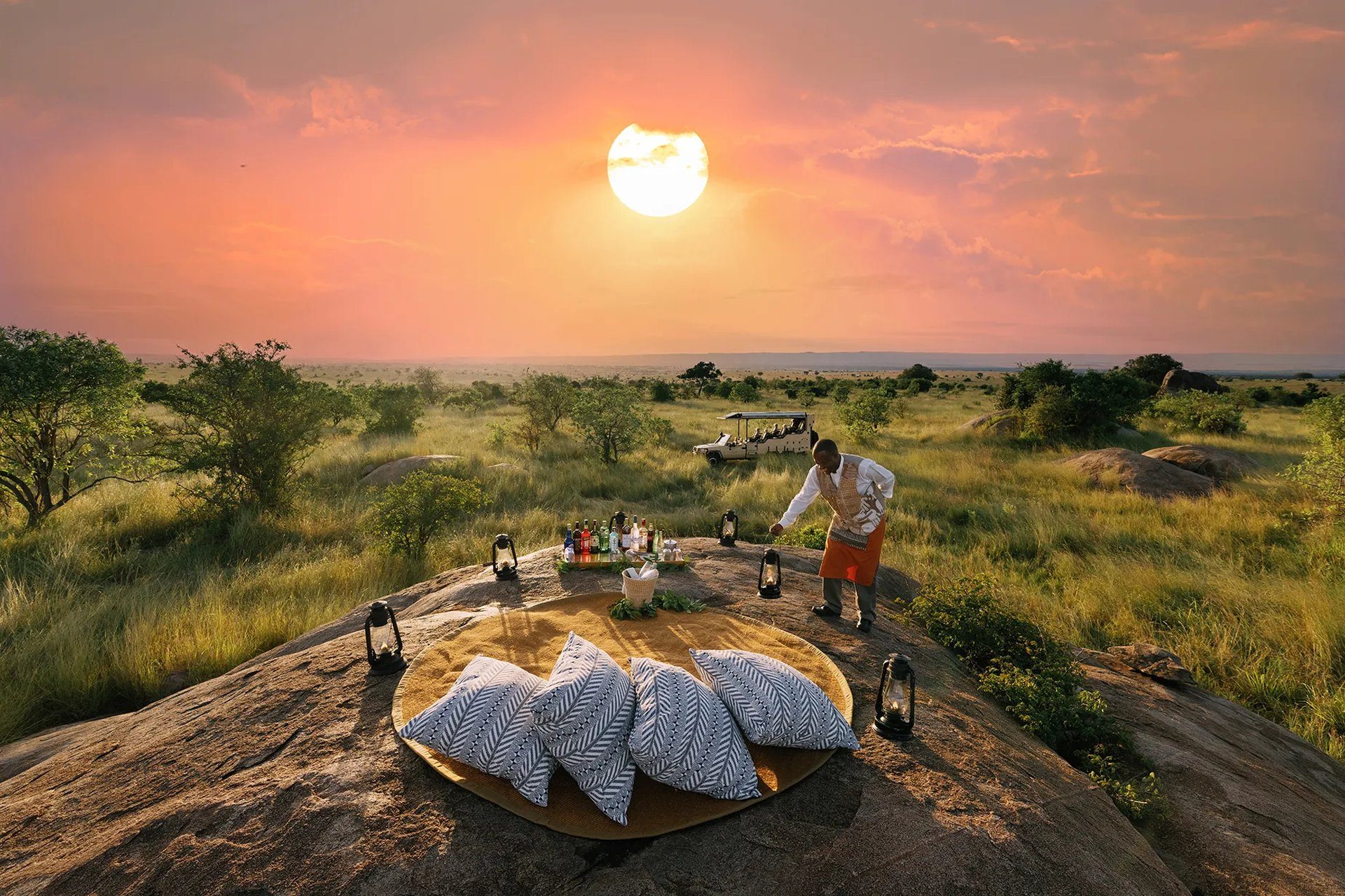 A relaxing lodge lounge where seniors can unwind between game drives