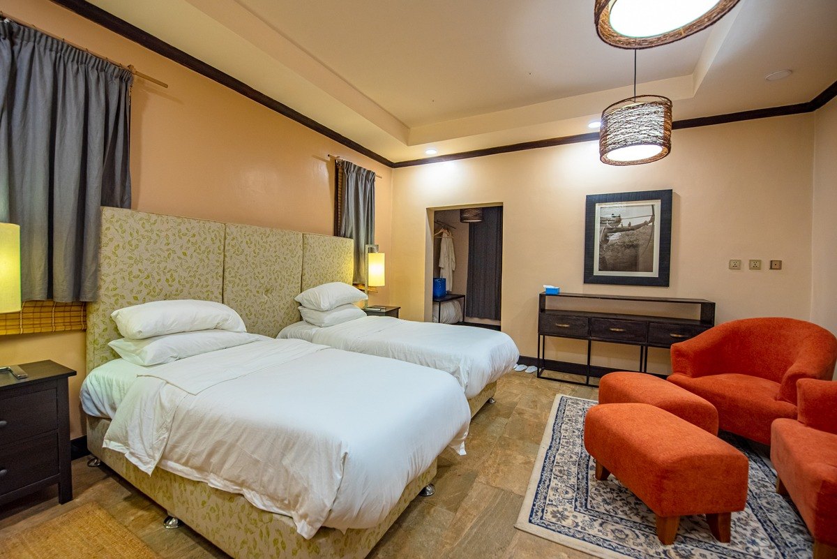 Five Volcanoes Boutique Hotel guest room with volcano outlook
