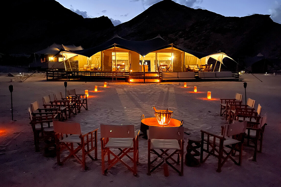 Hoanib Valley Camp — plunge pool and lounge area