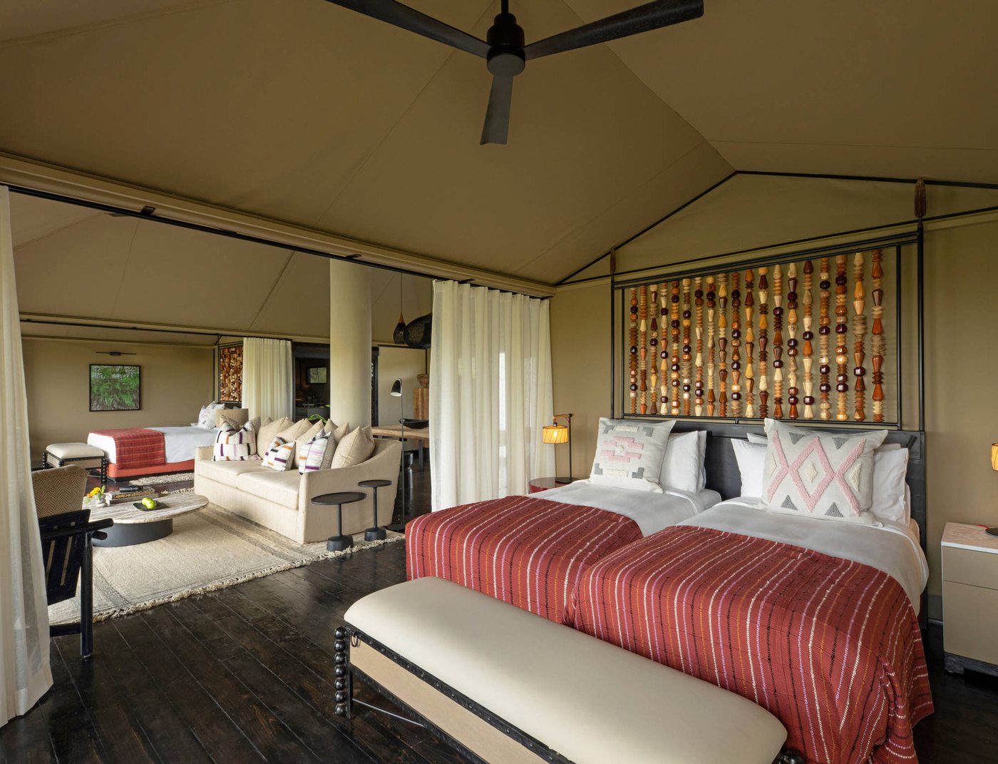 Tented suite overlooking the Olare Motorogi Conservancy at Mahali Mzuri