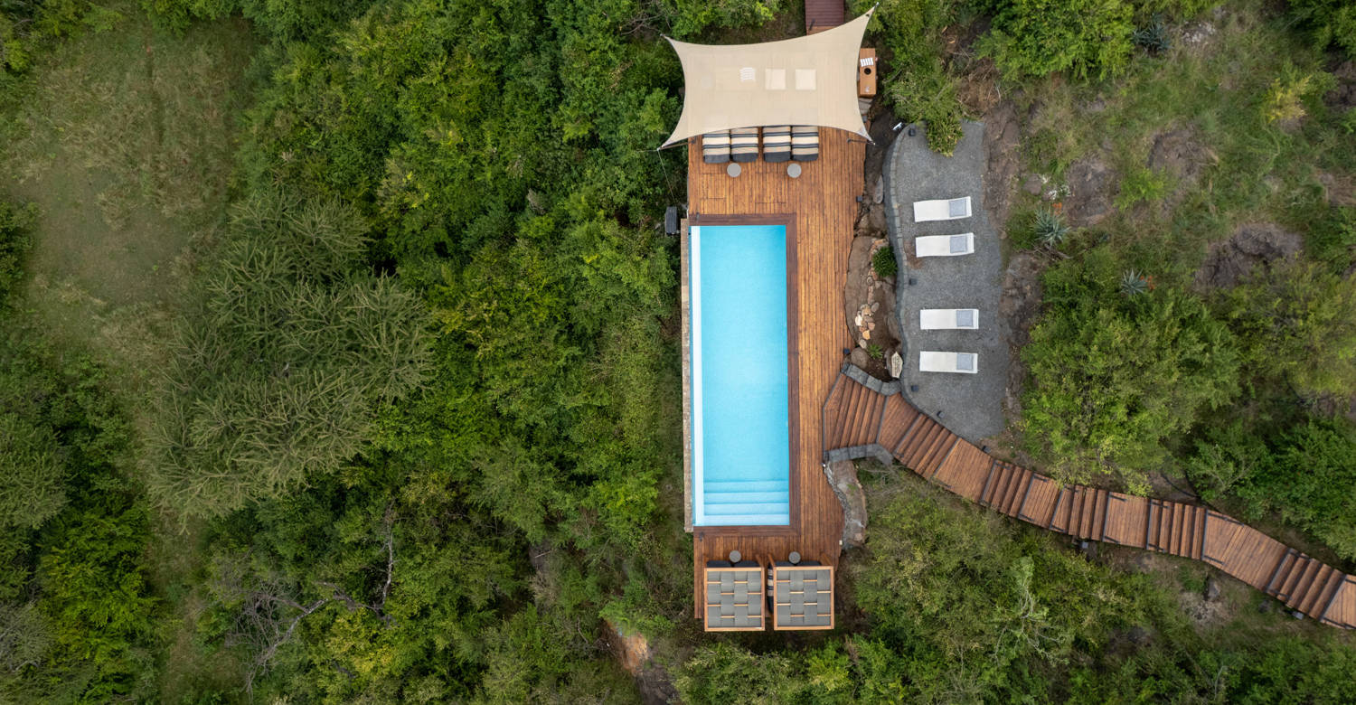 The infinity pool overlooking the plains at Mahali Mzuri, Olare Motorogi Conservancy, Masai Mara